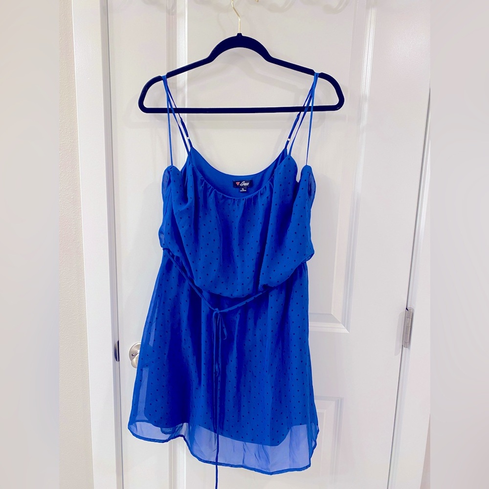 Black Polka Dot Blue Dress | GUESS | XL